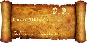 Danis Miklós névjegykártya